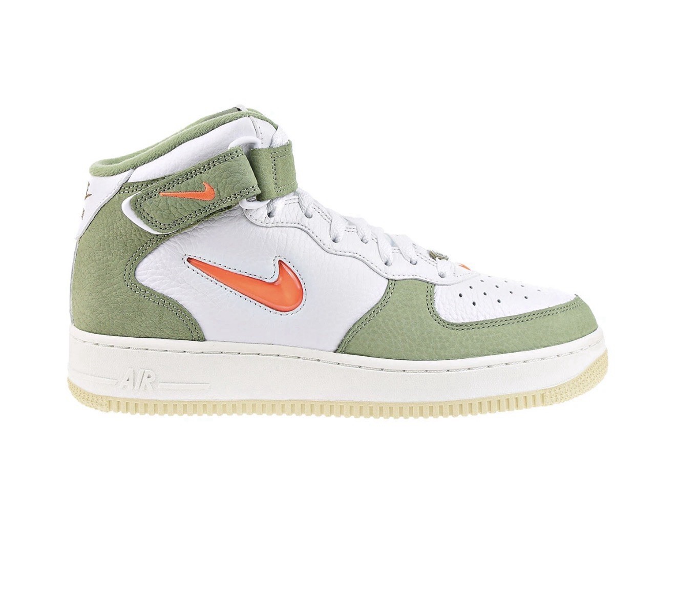 New Nike Air Force 1 Mid Oil Green Orange 2022 Size 14 Rare Authentic Leather DS