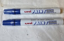 2 Uni Paint Markers Medium Line PX-20 Opaque, Oil Based Paint Marker Blue NIP