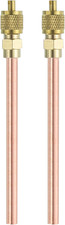 2Pcs Access Service Valves, 1/4" OD X 4.72" Length Brass Copper Refrigerant Fill