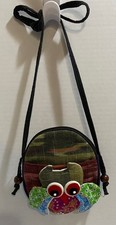 HANDMADE, CROSSBODY 3D small OWL PURSE, 5.5" WIDE  6" TALL