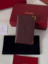 Cartier Must de Cartier Red Leather 6CC Slim Card Holder Wallet New in Box