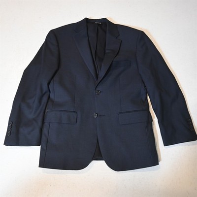 Jos. A. Bank 38S Blue Glenn Check 100% Wool Traveler Blazer Jacket Sport Coat