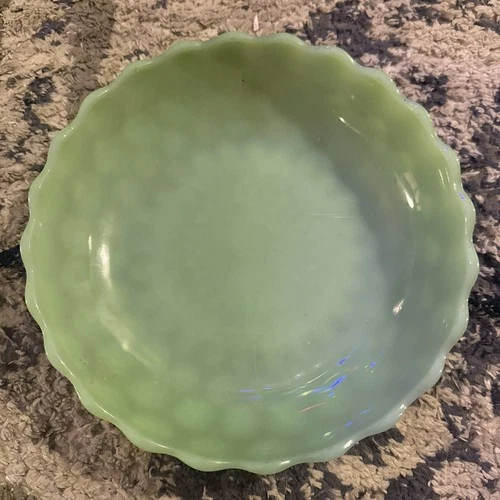 Fire King Jadeite Bubble Serving Bowl  Anchor Hocking 8.5" Vintage  1946 - 1958