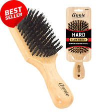 Club Brush 7" Boar  Nylon Bristles Polished Wood Handle for Thick Hair
