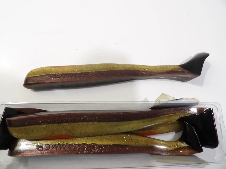 Big Hammer 7" Swimbait, Softbait, #420 Tostado, Paquete de 4 Foto 2 de 4