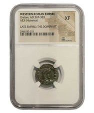 Gratian Ancient Roman Bronze AE3 Coin NGC XF AD 367-383