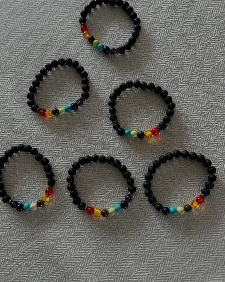 Brazalete Natural 7 Chakras Piedra Curativa Elástica Cristal Cuentas 8MM con Caja de Regalo Foto 4 de 4