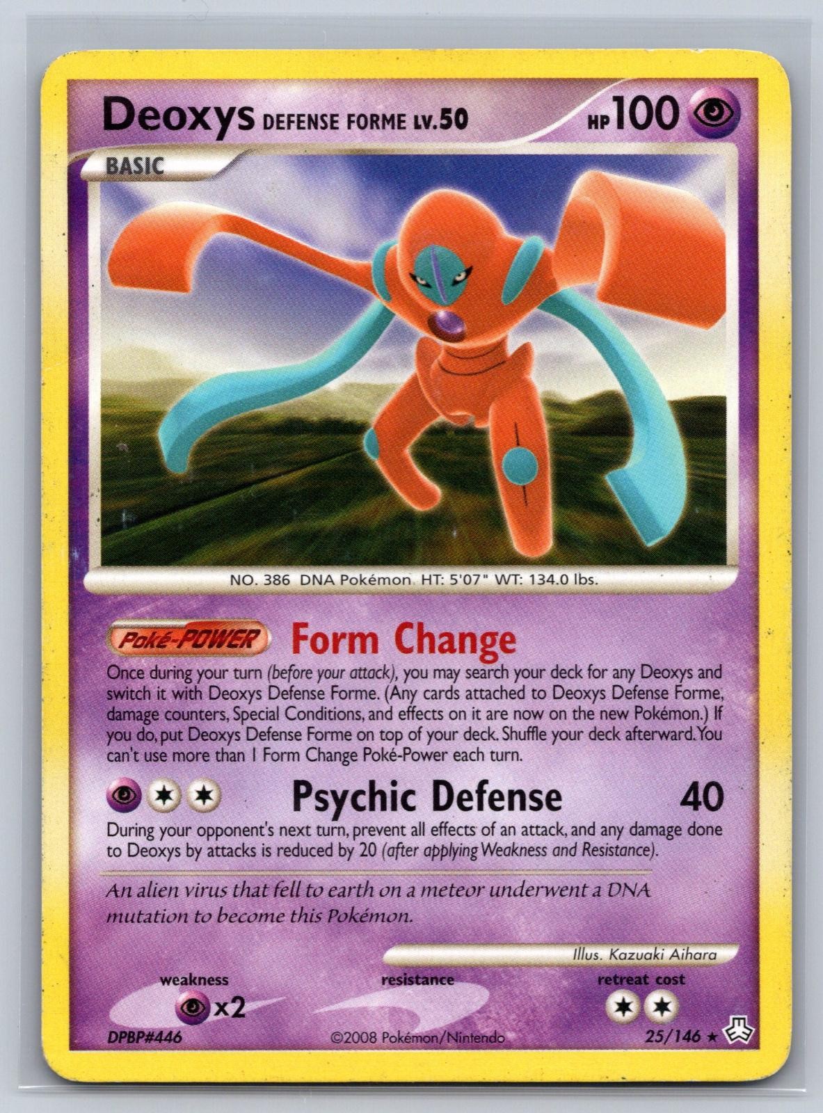 Deoxys Defense Forme 25/146 Rare Legends Awakened Pokemon Damaged