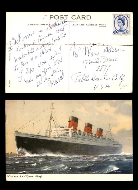 Mayfairstamps Great Britain to USA RMS Queen Mary picture Post Card cca_15239