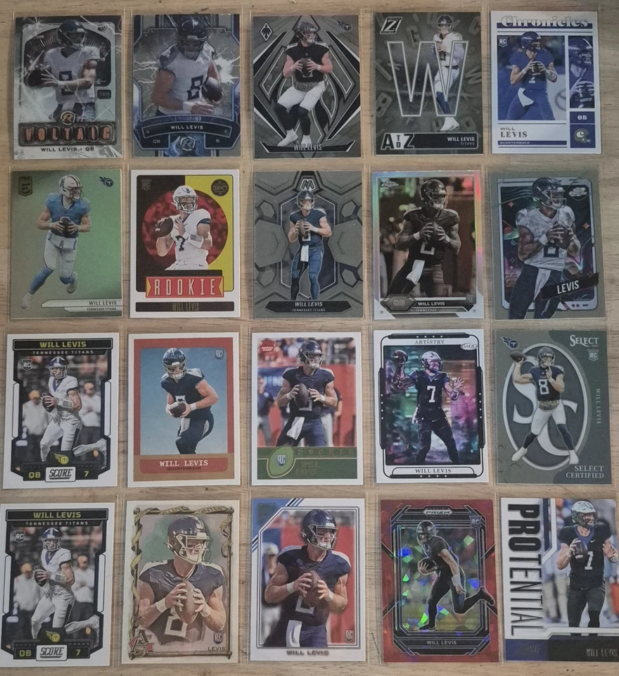 Lote de 70 tarjetas Tennessee Titans Johnson Auto, Moon, Henry, Levis, #'d, Parallels,+ Foto 3 de 4