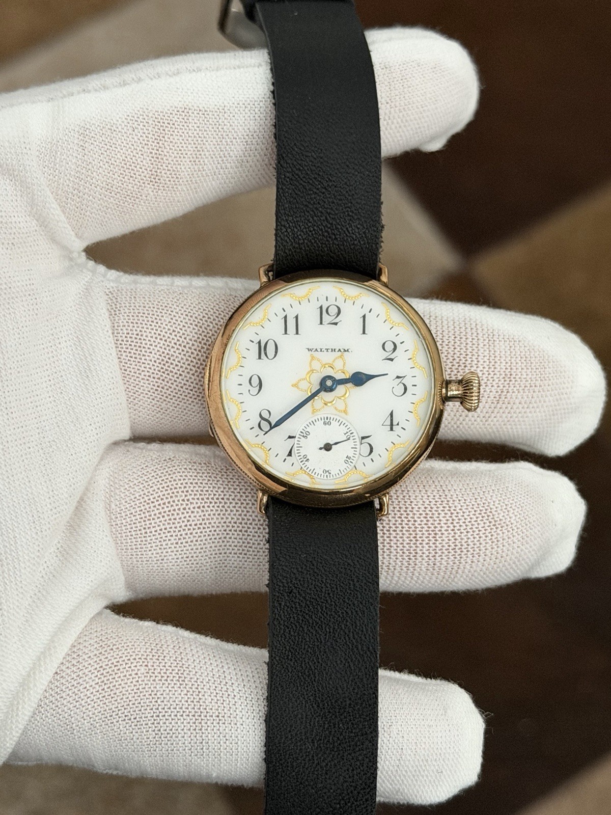 Vintage Waltham Art Deco Fancy Enamel Dial Manual GF Men’s Classic Dress Watch