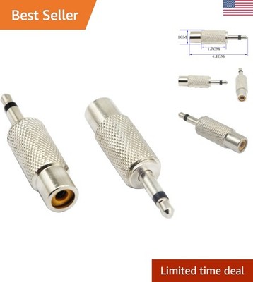 3.5mm Mono Male to RCA Female Adapter - 2 Pack for Audio Connections