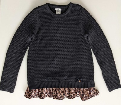 Max Studio festlicher Pullover mit Volant Gr. 152 Glitzer Samt