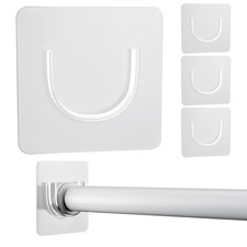 4 Pack Shower Rod Holder with Strong Adhesive, Shower Curtain Rod Holder No