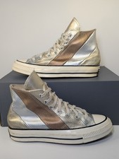 Converse Chuck 70 Hi Metallic Rainbow Gold Silver Bronze Stripes Women's Size 7