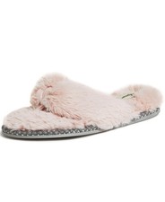 Women's Dearfoams Furry Thong Slippers Large, Dusty Pink 