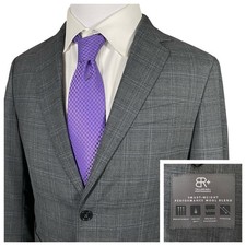 Banana Republic Smart Weight Performance Wool Slim Sport Coat 40S Plaid Checks
