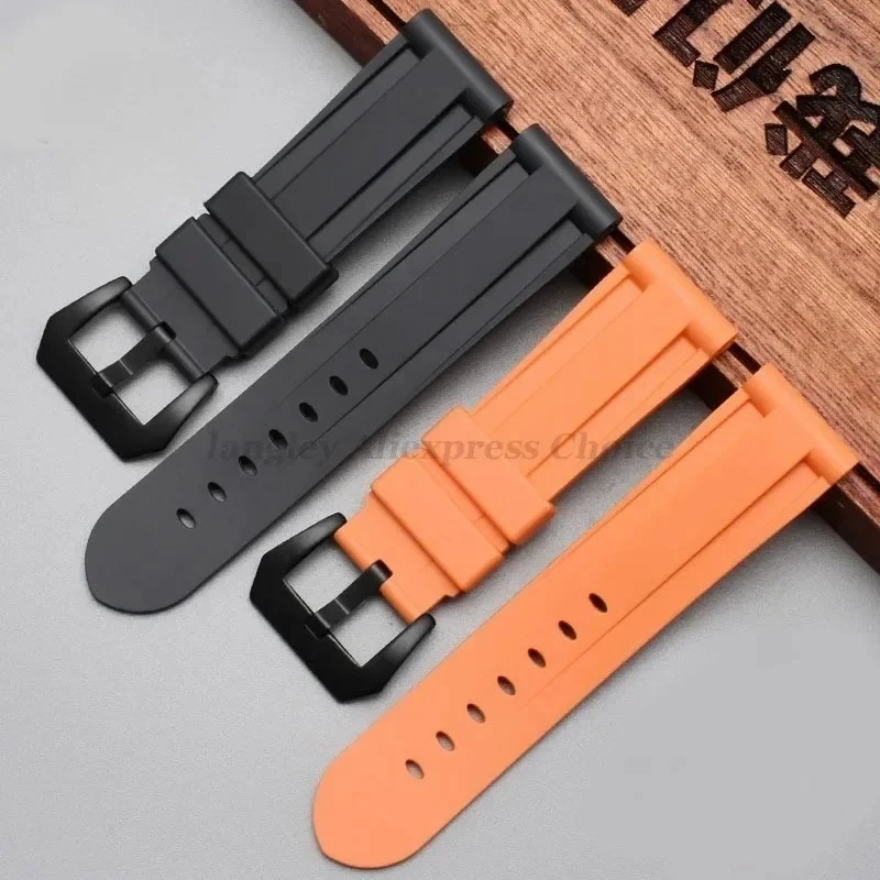 Rubber Watchband for Panerai Sport Smart Watch Replacement Strap 24mm Fashion - Image 2 of 4