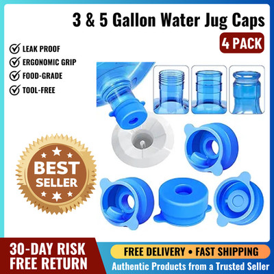 Primo Leak-Proof Water Jug Caps 4-Pack - Perfect for 5 Gallon & 3 Gallon Jugs