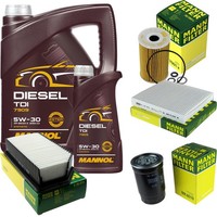 Mann Inspektionspaket 6L Mannol Diesel TDI 5W-30 FüR KIA Soul 1.6 Crdi 128