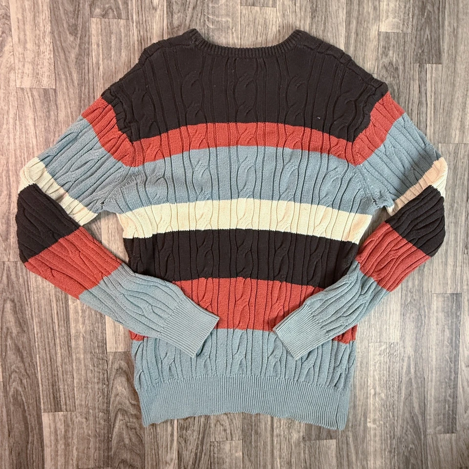 Volcom Multicolor Striped Cable Knit Crew Sweater — Preowned Women’s - Image 2 of 4