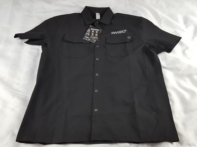 Born Primitive Shield Tech Men's Black Short Sleeve Button Work Shirt Medium