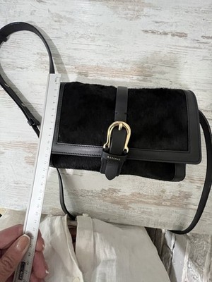 Aspinal of London Black Pony Hair Leather Shoulder Bag