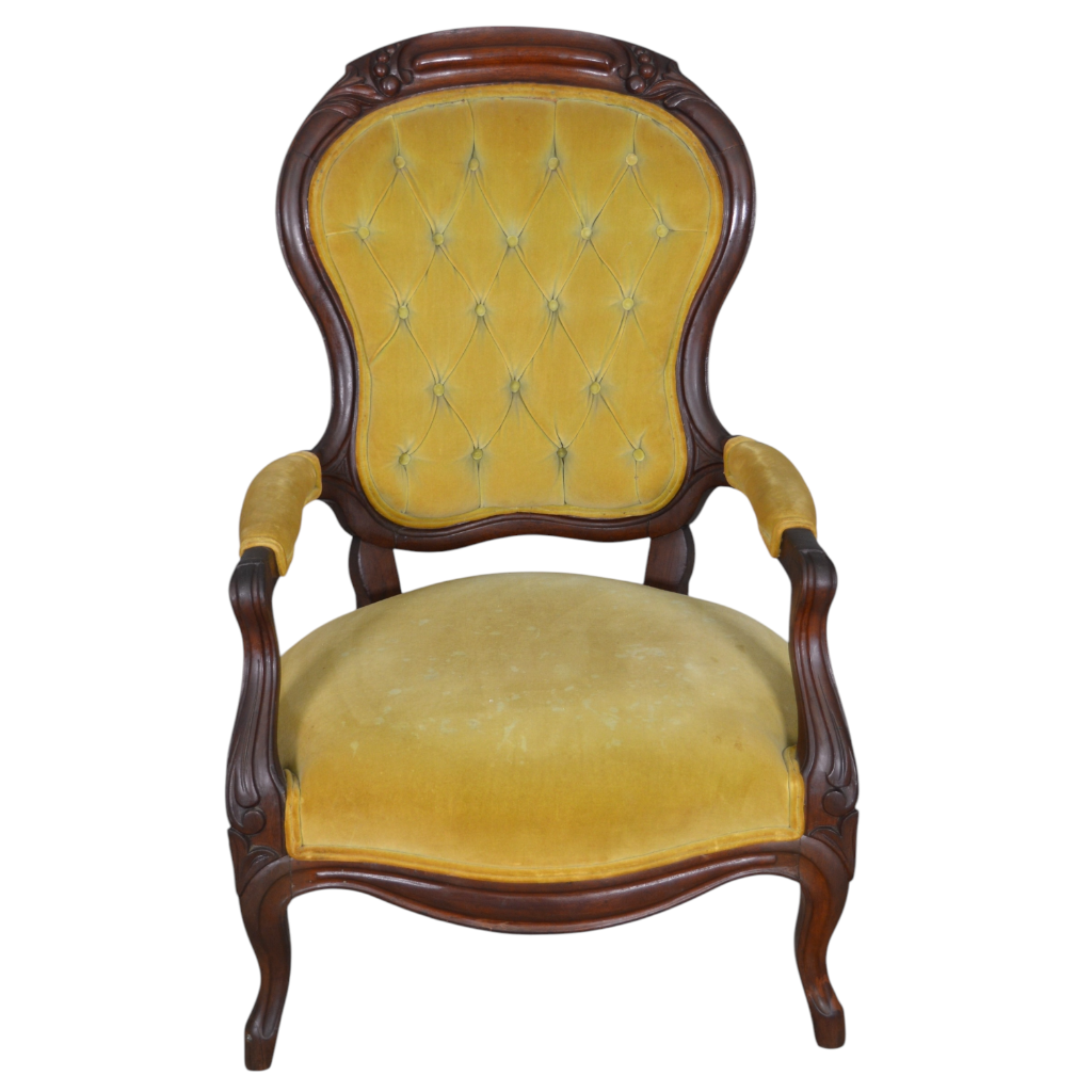 Antique Victorian Grape Carved Ladies Armchair, Medallion Back, Walnut  #22398