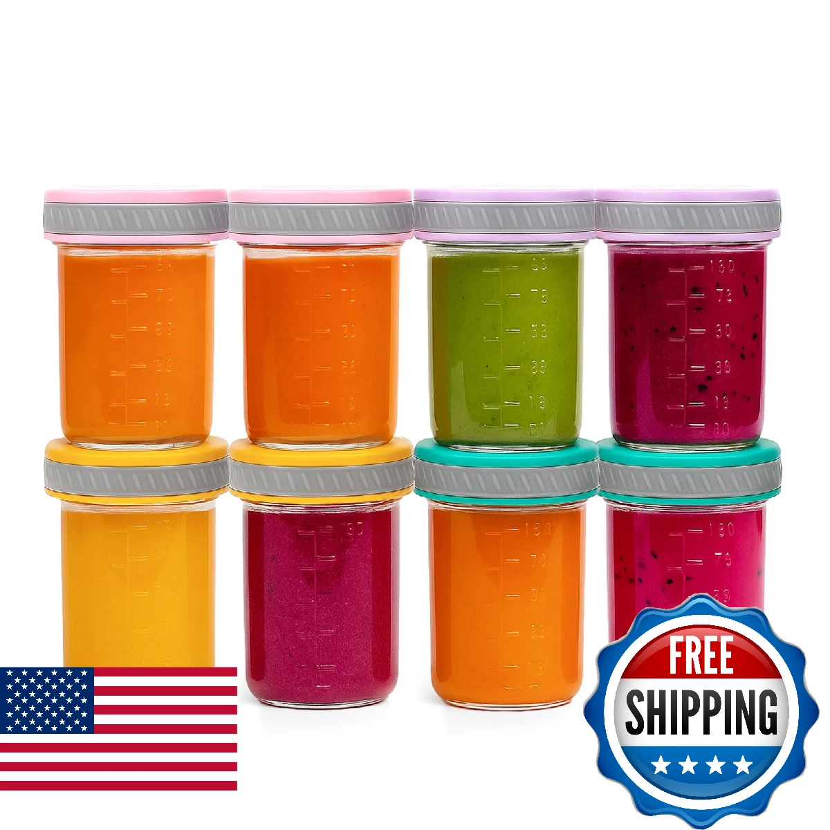 Glass Food Storage Jars with Lids (8 oz, 8-Pack) – Baby Food, Breast Milk, Puree
Opens in a new wind