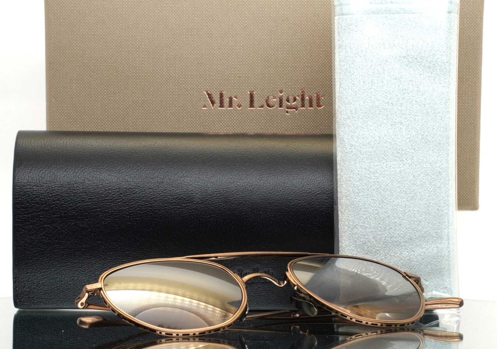 MR. LEIGHT Roku II S Brushed Bronze Mens Aviator Gradient Sunglasses 48-24-148