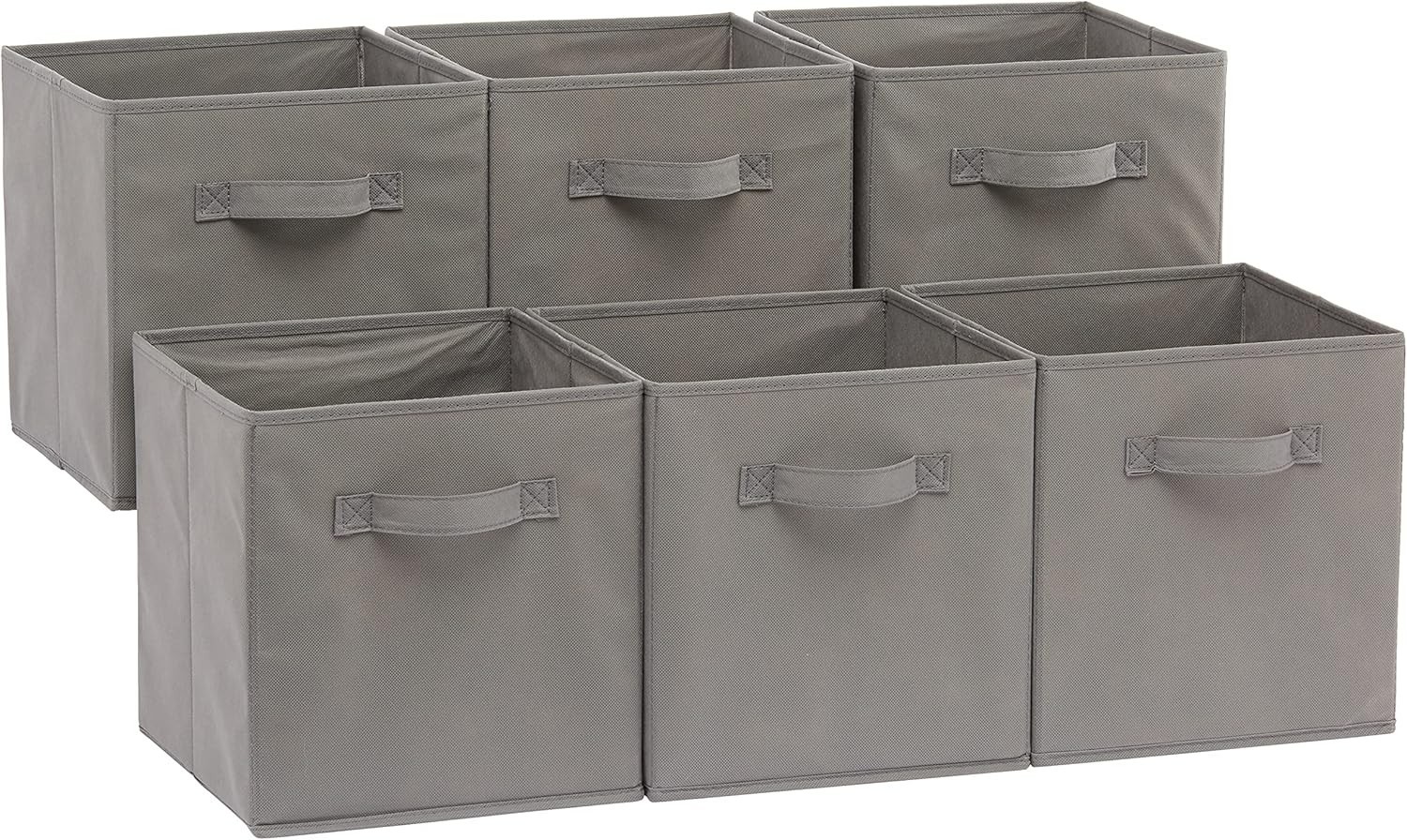 Collapsible Gray Fabric Storage Cubes with Sturdy Handles for Easy Organization