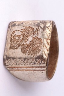 Raven on a skull ww2 WWII Ring war period WW1 Signet WWI Battlefield artifact