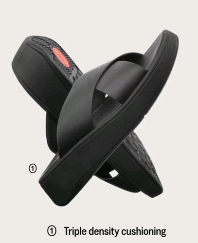 FitFlop Sandals Women 7 Black F Mode Platform Slides Walk Comfort NIB - Picture 7 of 9
