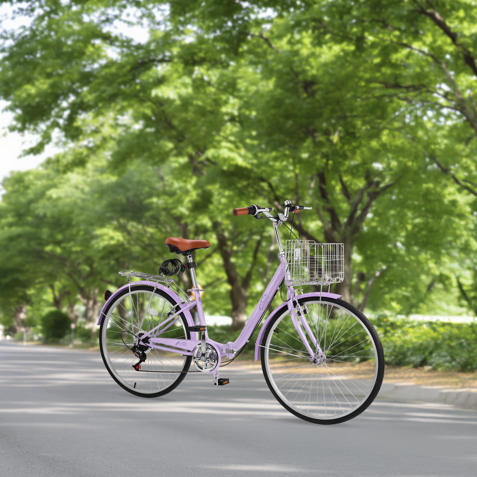 26 Inch Foldable Bike Folding Bicycle,7 Speed High-Carbon Steel