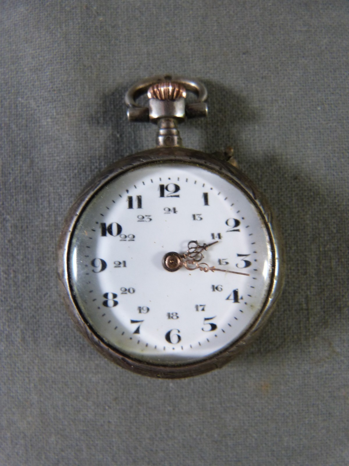 Pretty Antique COLLAR WATCH, Solid Silver Pocket … - image 3