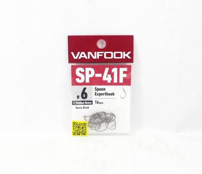 Vanfook SP-41F Spoon Expert Medium Heavy Hook Size 6, 16/Pack Black (9047)