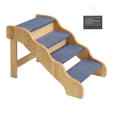 4-Step Wood Pet Stairs for Beds  Sofas, 150lbs Capacity, Non-Slip