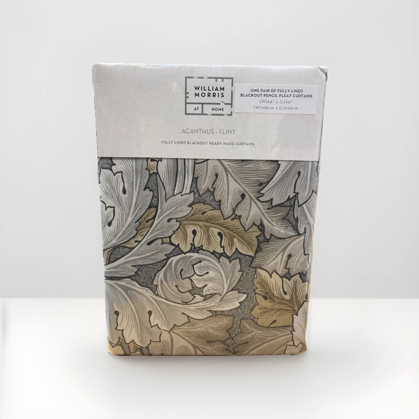 William Morris Acanthus Blackout Pencil Pleat Curtains 66x90- BNIP/LA445