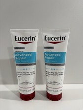 Eucerin Advanced Repair Foot Cream 3 oz Fragrance Free Lot of 2 New