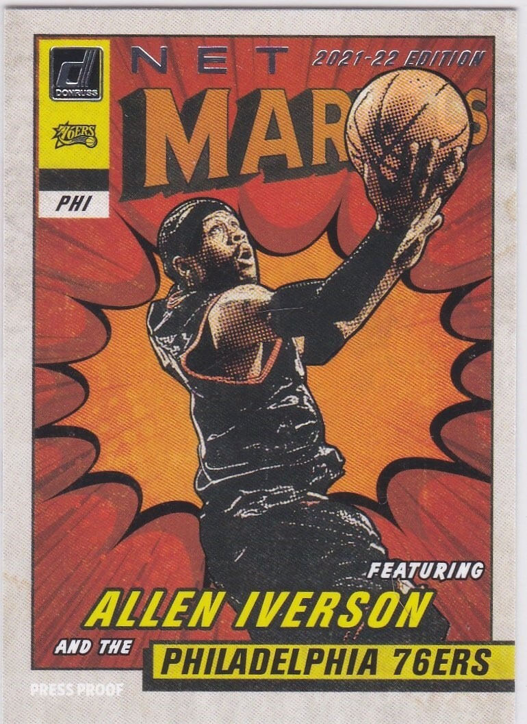 ALLEN IVERSON 2021 Donruss NET MARVELS Basketball Card WHITE PRESS
