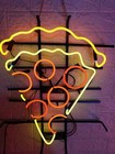 Shop Pizza Slice Neon Sign 20"x16" Lamp Real Glass Handmade Lighting Hanging