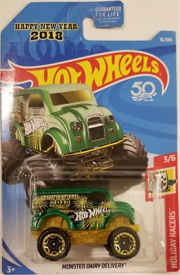 Hot Wheels - 2018 Holiday Racers 3/6 Monster Dairy Delivery 76/365