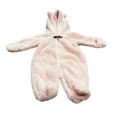Carter’s Baby Girl Fleece Bear Bunting Outdoor Suit, Pink, 3 Months