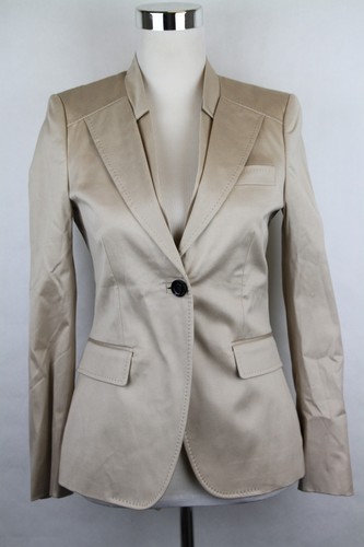 Gucci Mujer Beige Marrón Algodón/Elastano Chaqueta Americana 40 189095 9710  | eBay