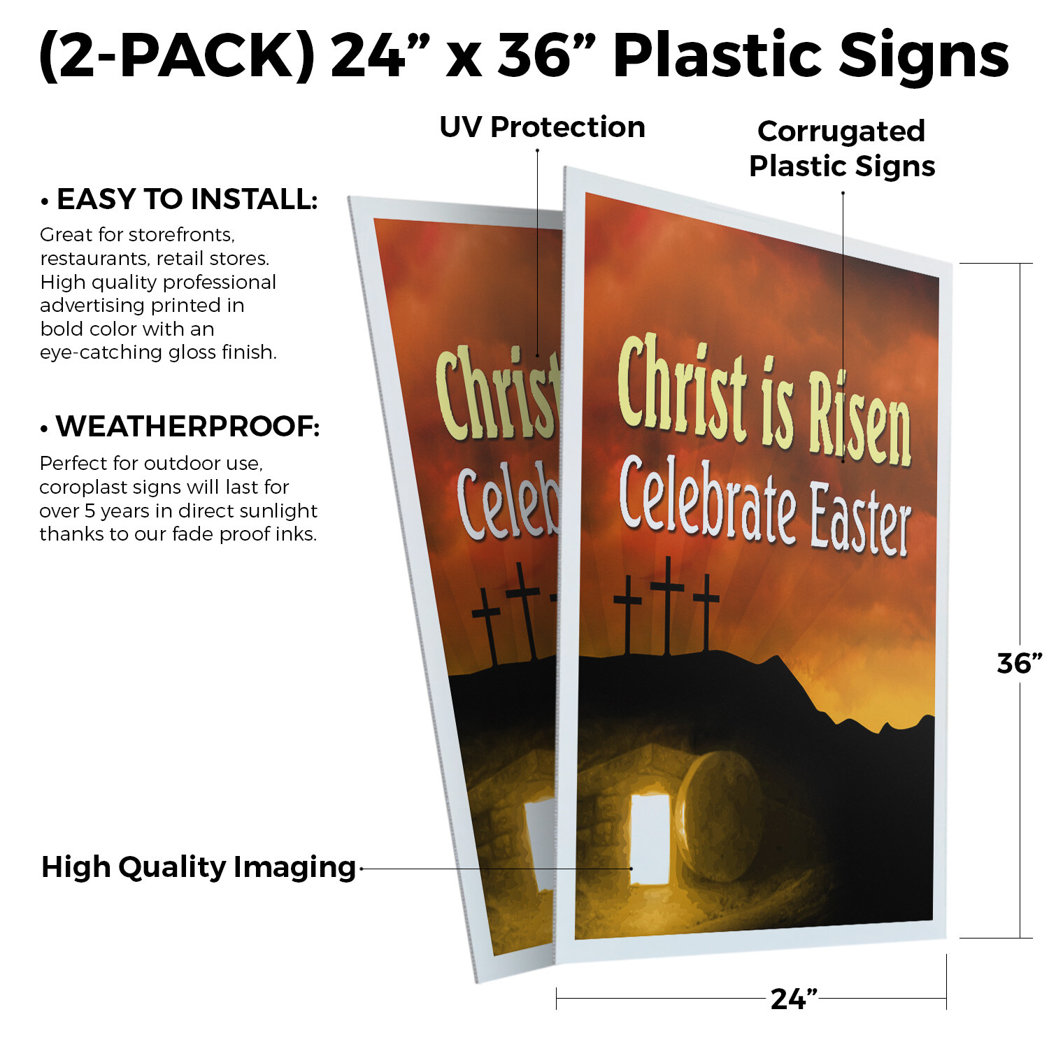 Christ Is Risen Celebrate Easter 24 X 36 2 Pack Of Store Sign Plastic christ-is-risen-celebrate-easter-24-x-36-2-pack-of-store-sign-plastic