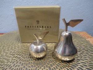 Pottery Barn Made In India Salt Pepper Shakers Pear Apple