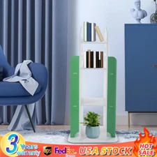 360° Rotating Bookshelf 4-Tier Bookcase Storage Shelf /Freestanding Display Rack