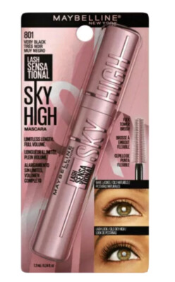 Maybelline 801 Lash Sensational Sky High Mascara Makeup Very Black TikTok New