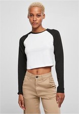 Urban Classics Ladies Organic Cropped Retro Baseball Longsleeve Women Crop