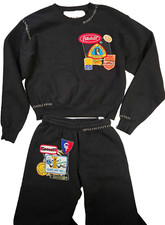 Riley Vintage All Patched Up Sweatsuit Size S Black Made in USA